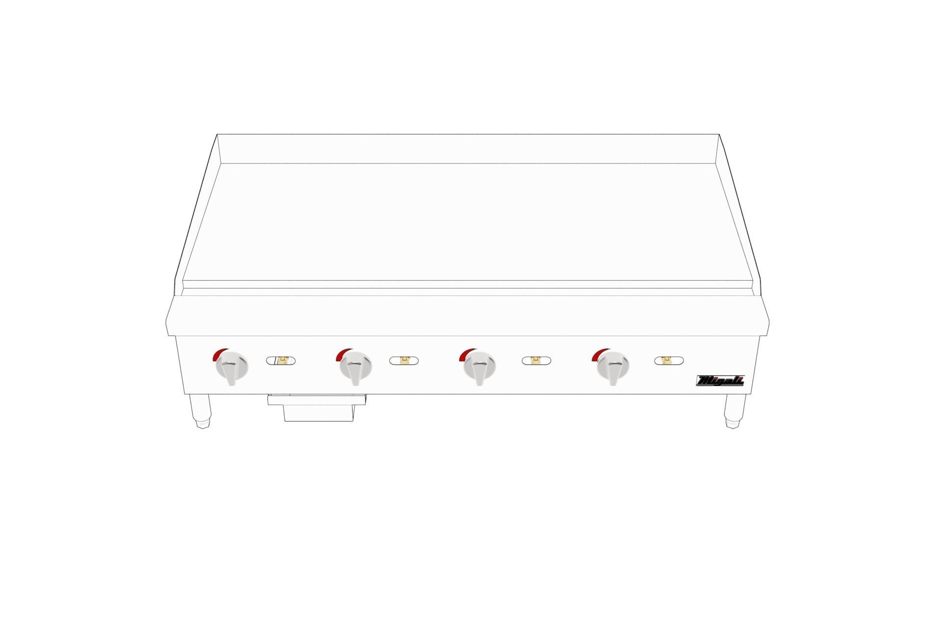 Wide Manual Griddle 48 in  3D model_6