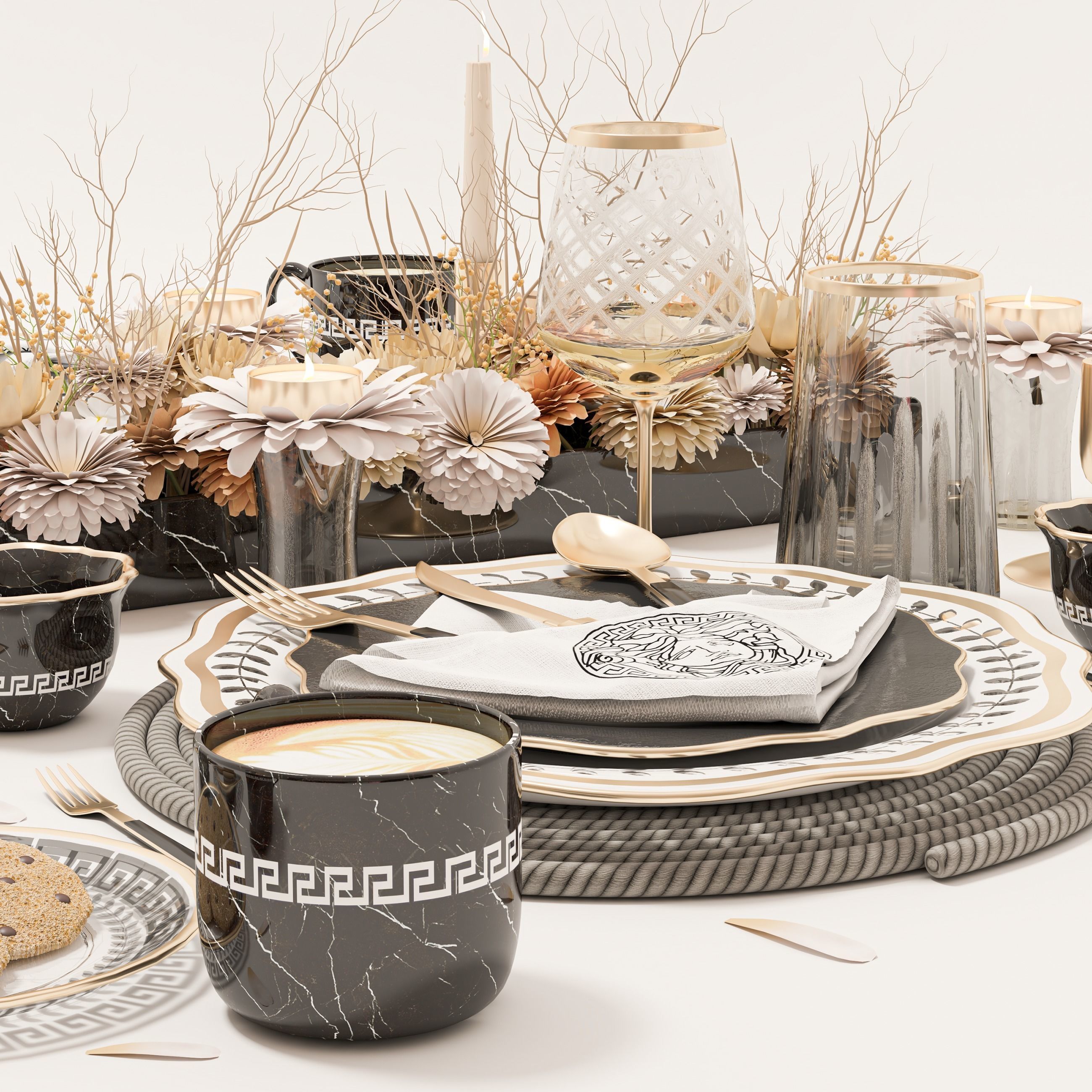 table set 106 Low-poly 3D model_3