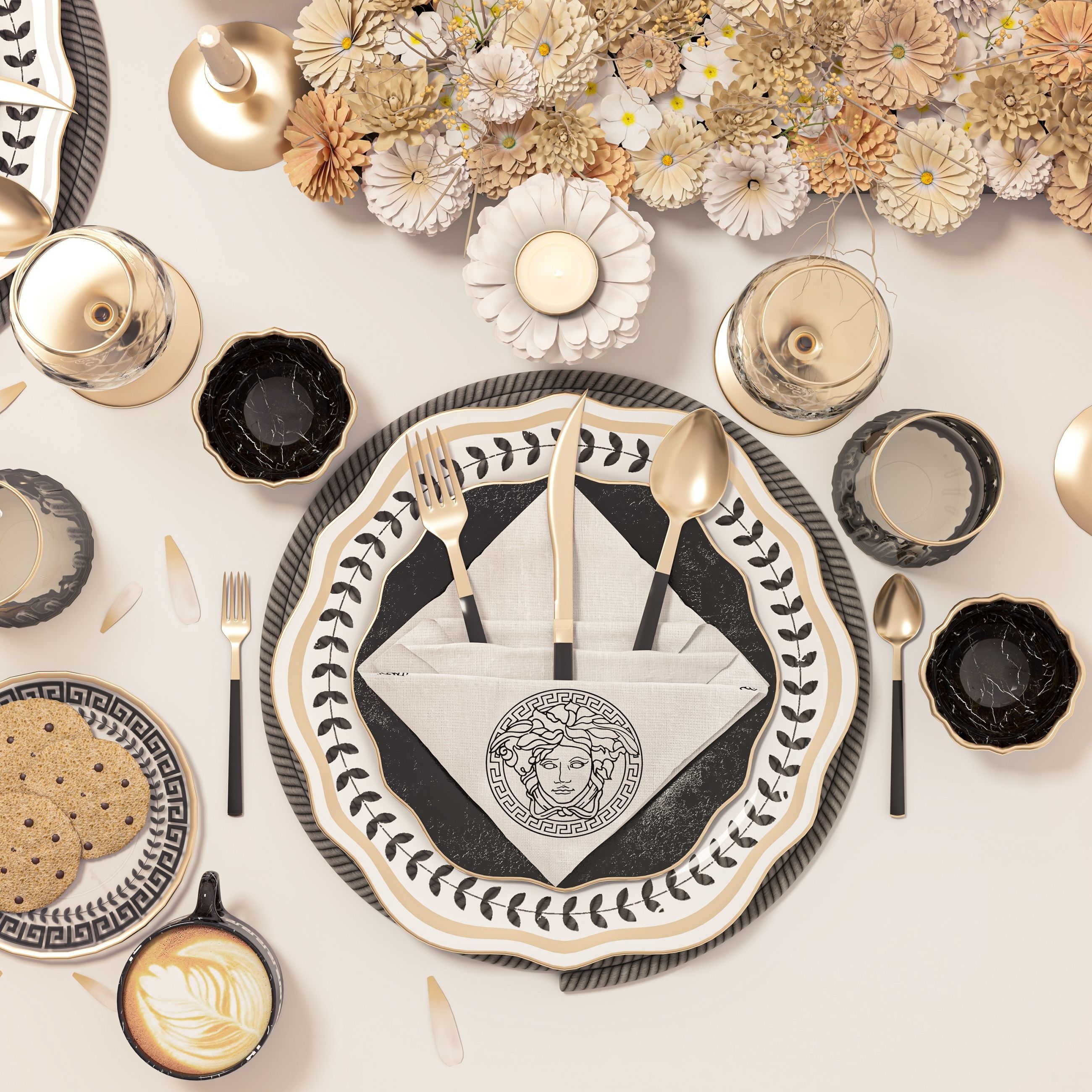 table set 106 Low-poly 3D model_2