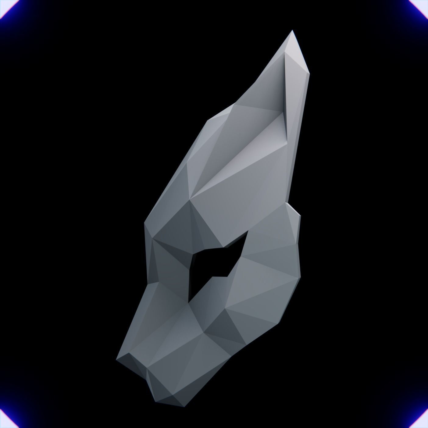 CAT MASK LOW POLY V2 3D print model_4