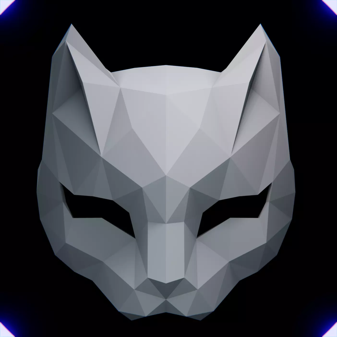CAT MASK LOW POLY V2 3D print model_0
