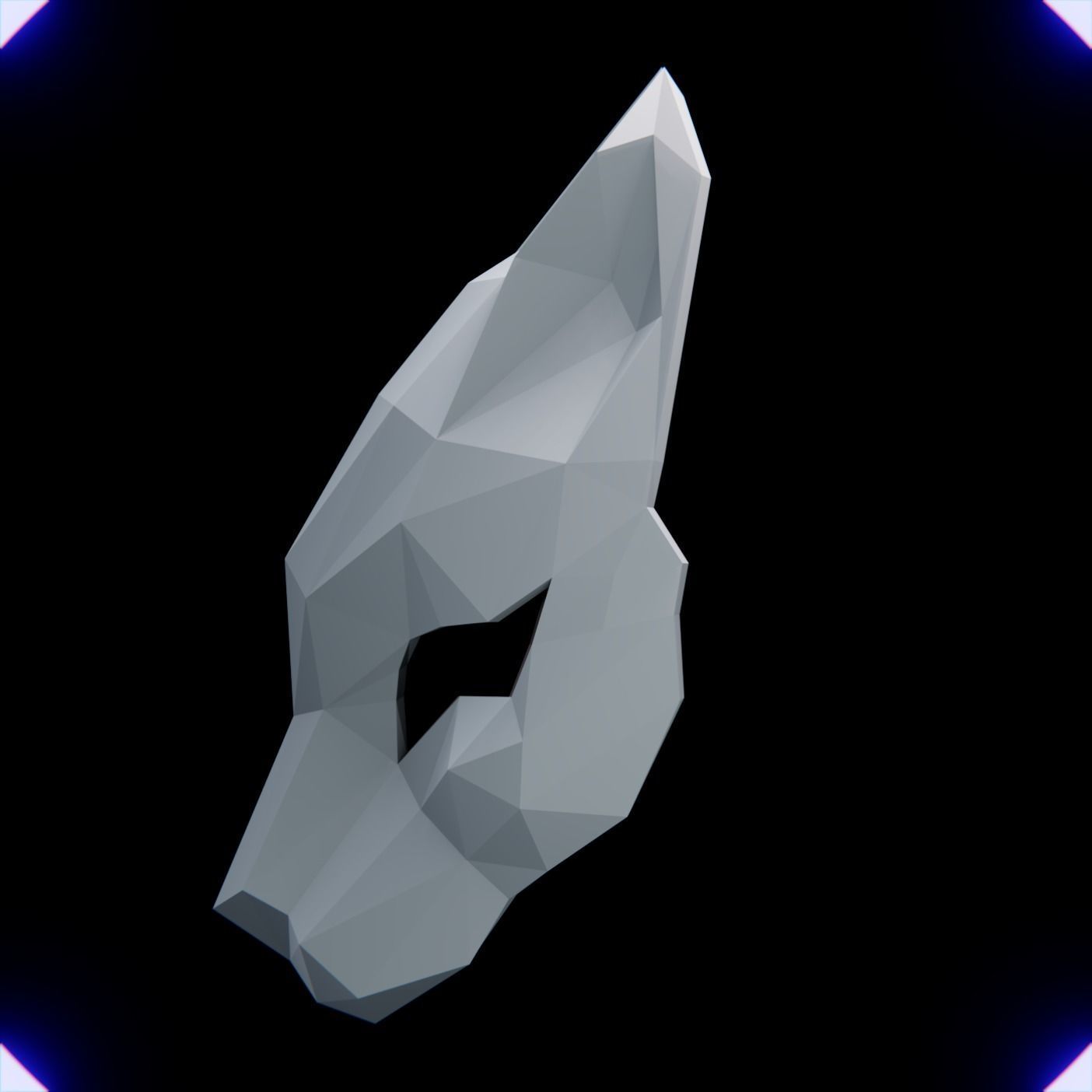 CAT MASK LOW POLY V1 3D print model_4