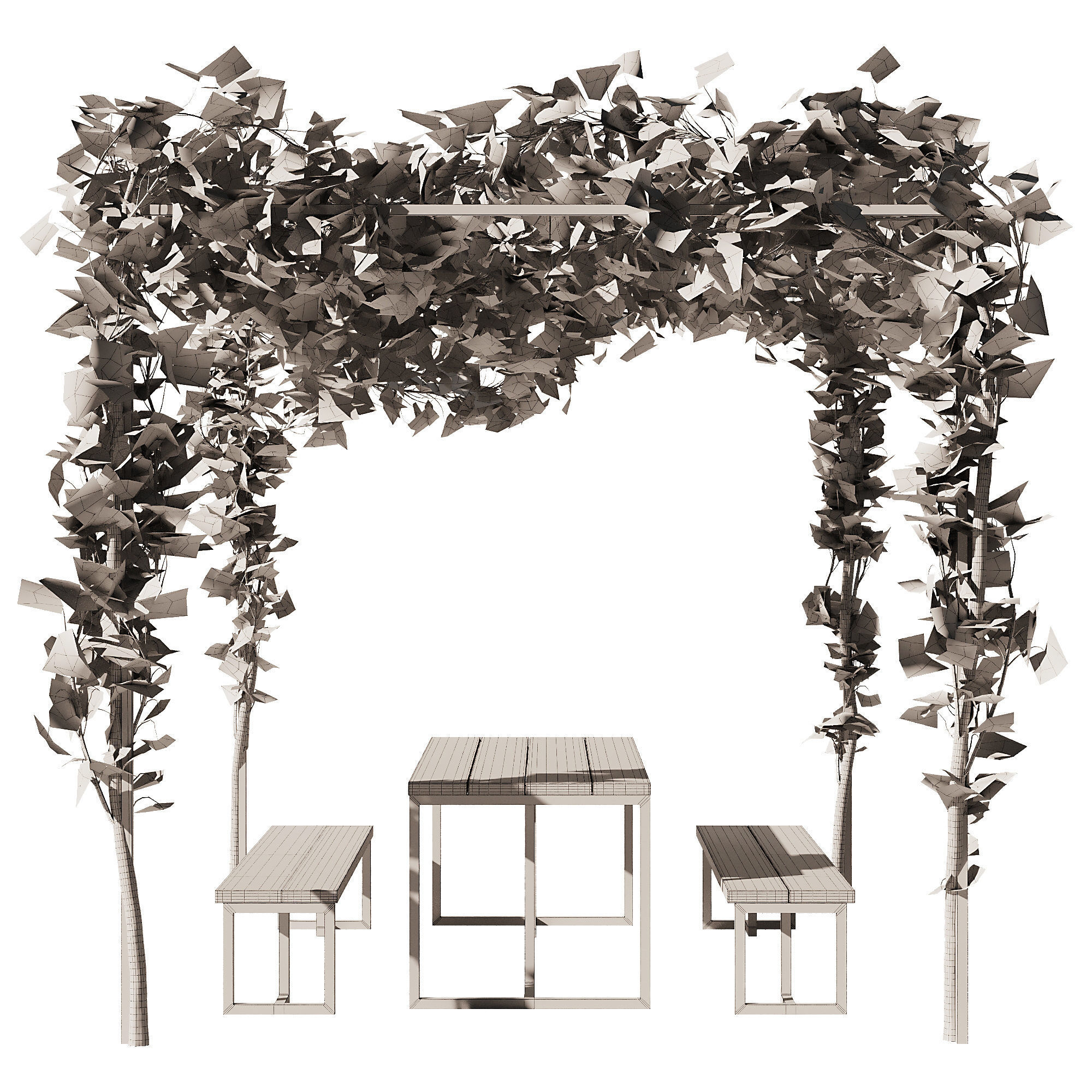 Outdoor Plant - Arbour Set1 3D model_4