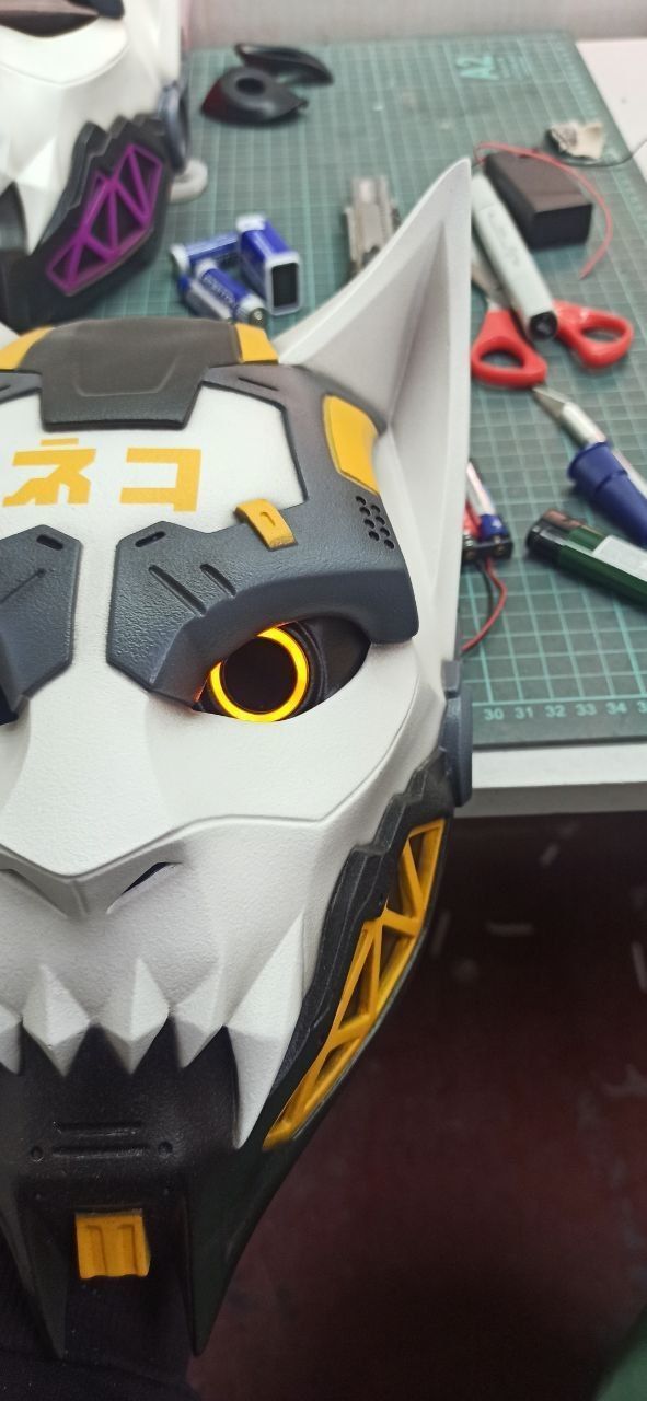 CYBER CAT v2 -  sci fi mask - digital STL FILE for 3D-PRINTING 3D print model_5