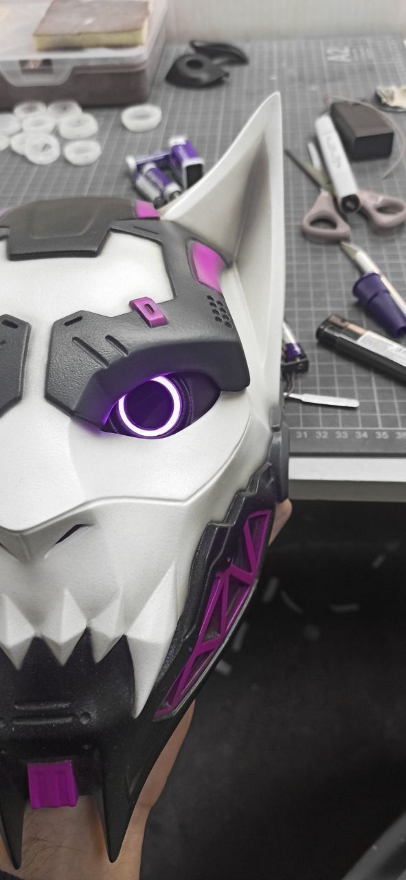 CYBER CAT v2 -  sci fi mask - digital STL FILE for 3D-PRINTING 3D print model_6