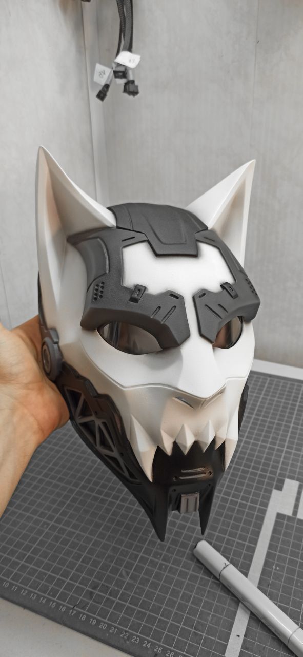 CYBER CAT v2 -  sci fi mask - digital STL FILE for 3D-PRINTING 3D print model_7