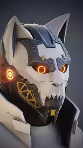 CYBER CAT v2 -  sci fi mask - digital STL FILE for 3D-PRINTING 3D print model