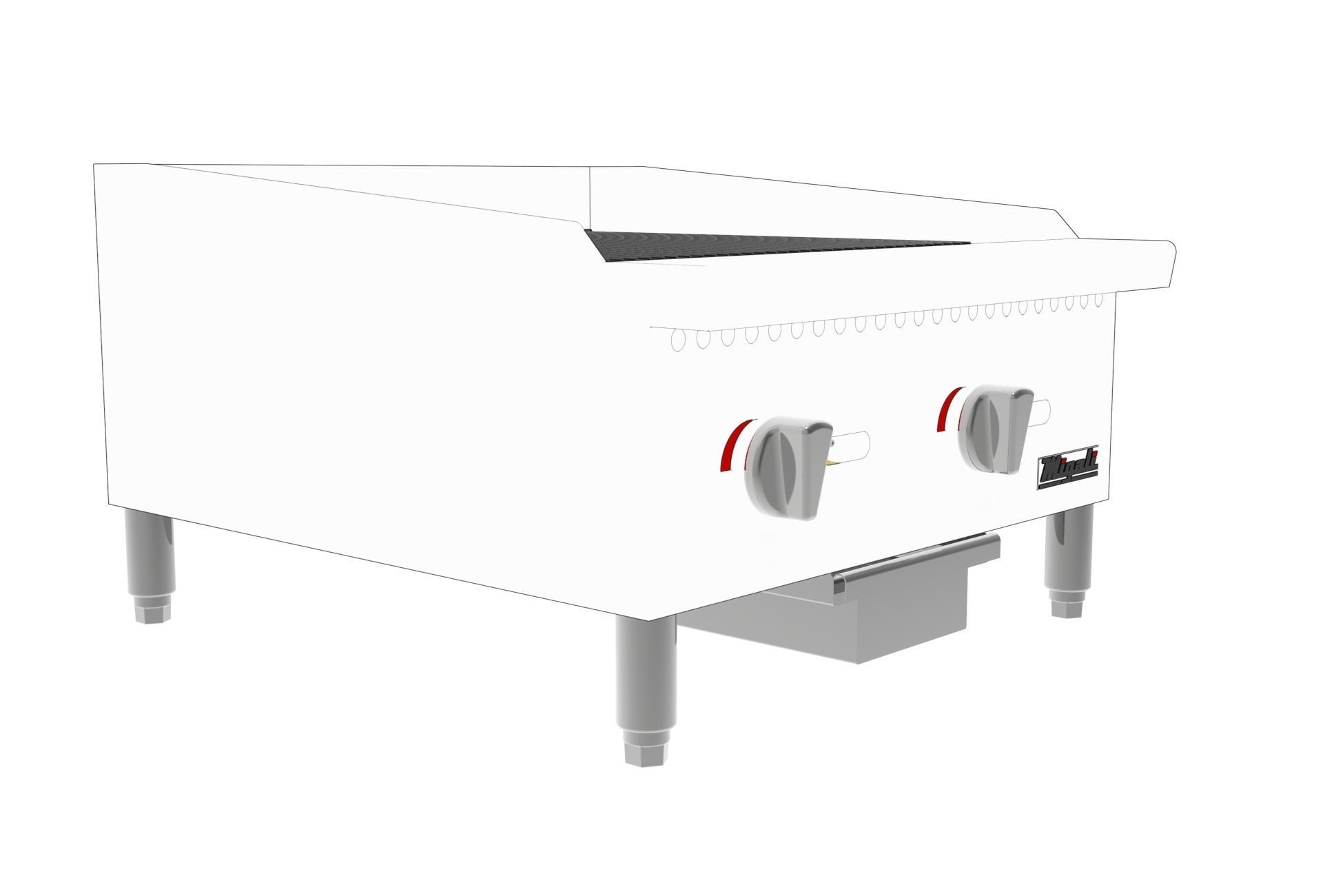  Wide Radiant Broiler 24 in  3D model_9