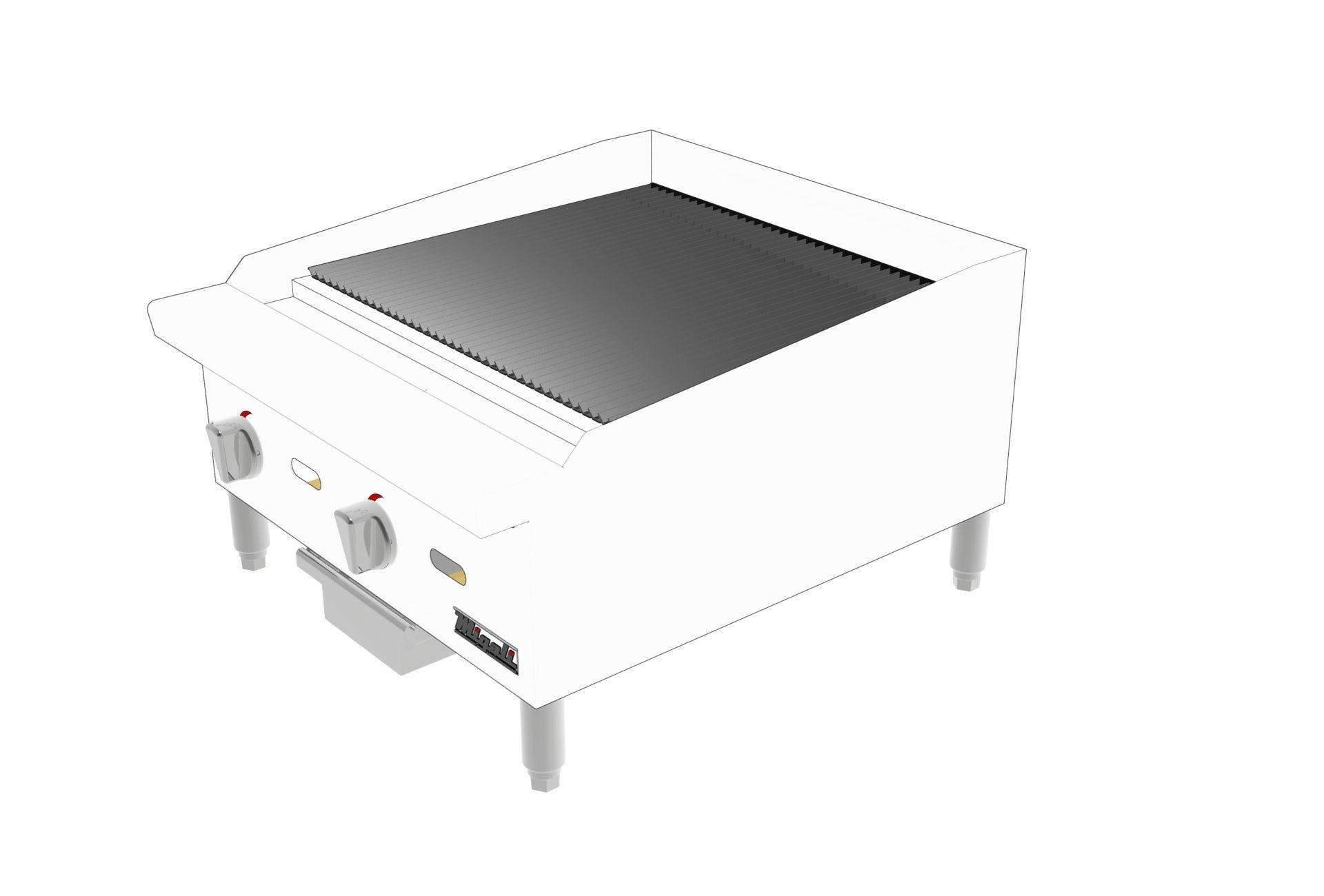  Wide Radiant Broiler 24 in  3D model_10