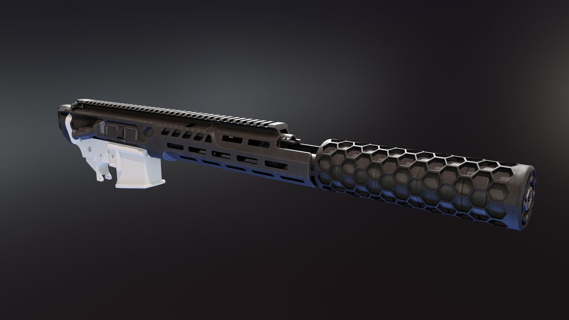 SUR300 Upper Receiver Low-poly 3D model_2