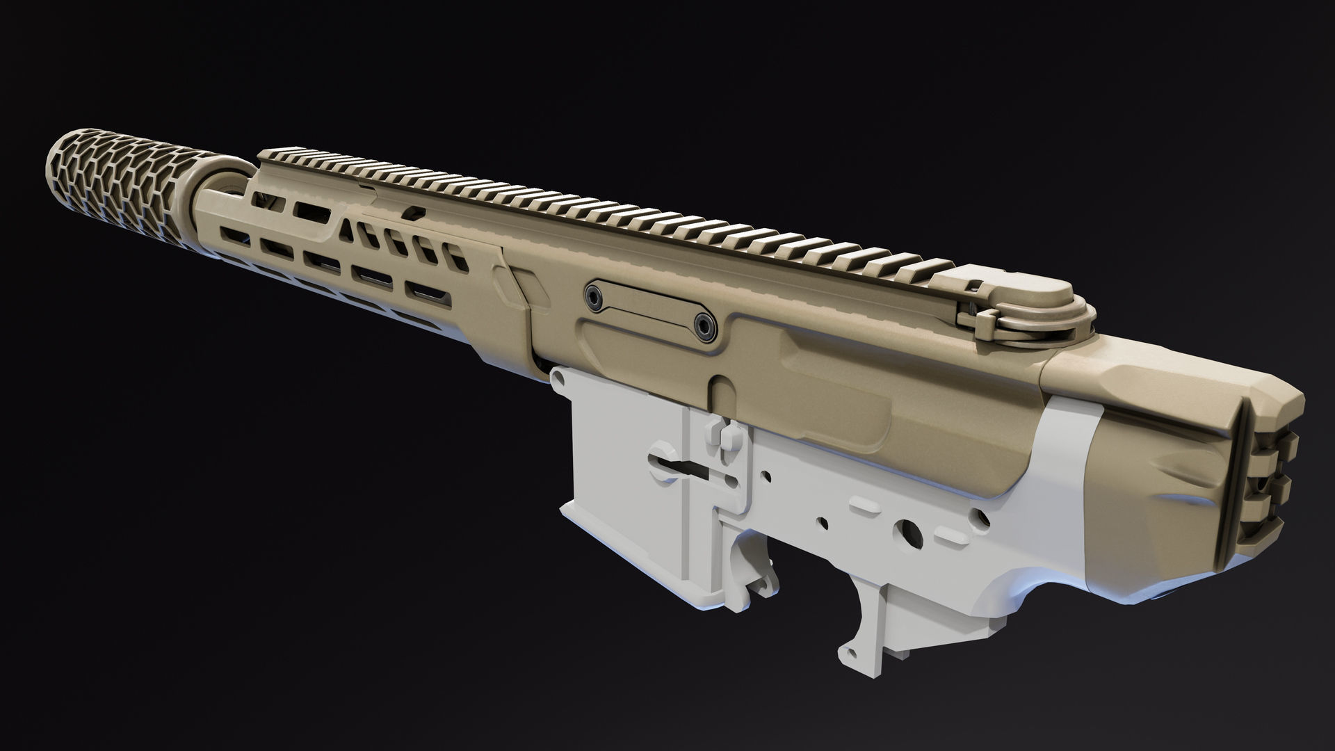 SUR300 Upper Receiver Low-poly 3D model_4
