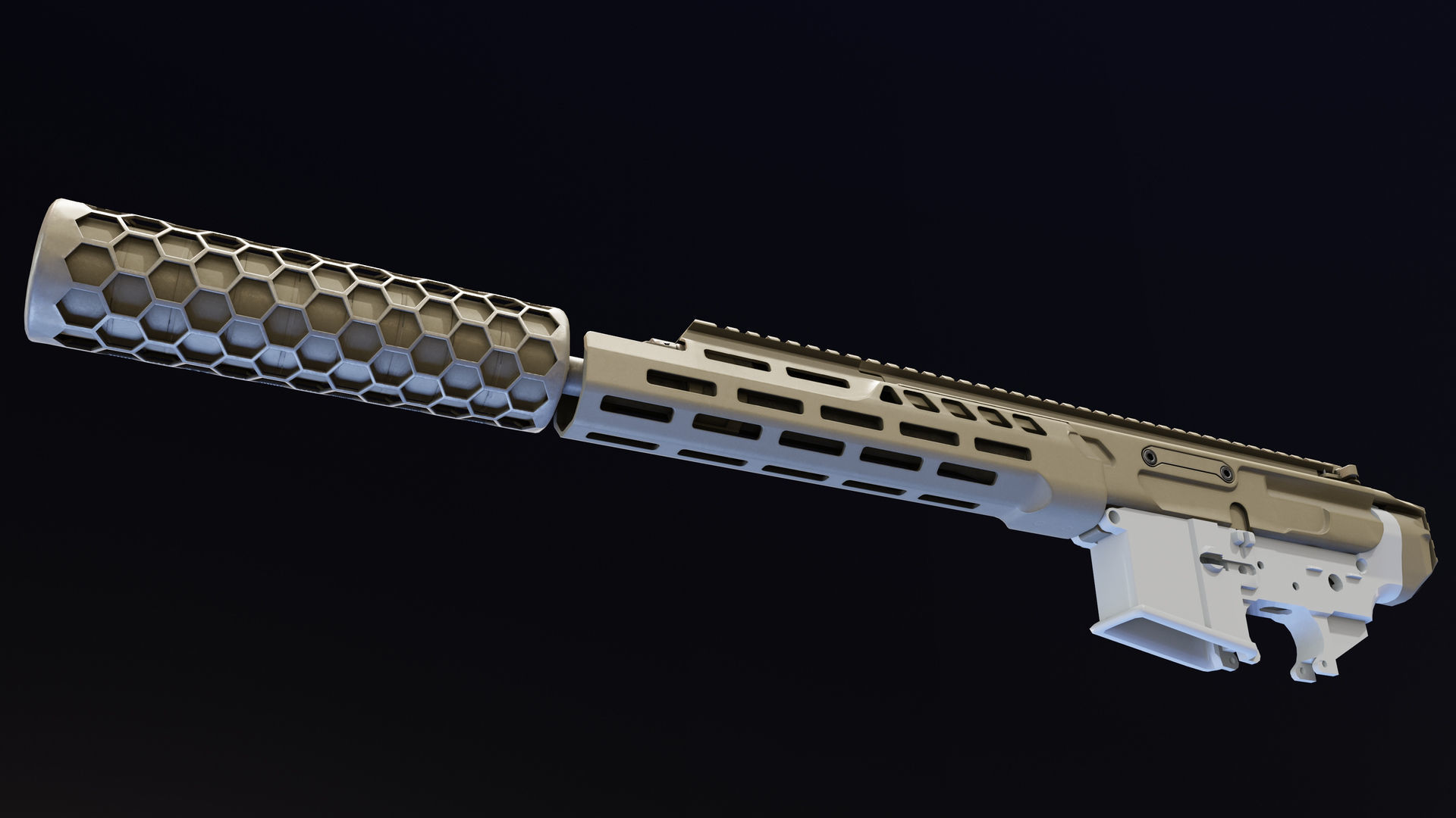 SUR300 Upper Receiver Low-poly 3D model_6