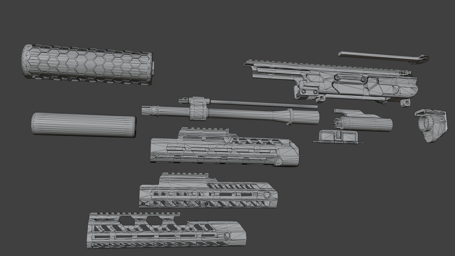 SUR300 Upper Receiver Low-poly 3D model_8