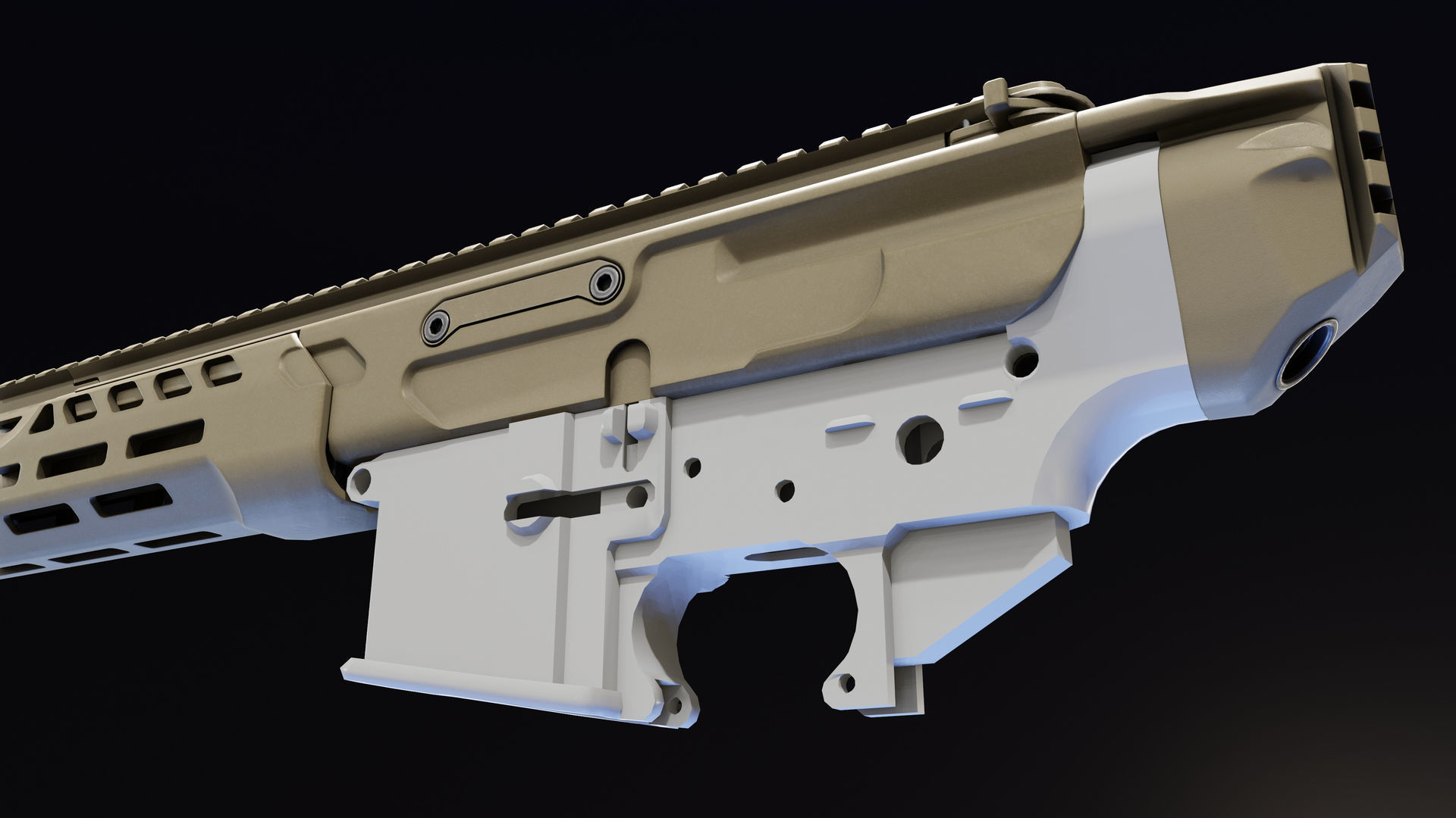 SUR300 Upper Receiver Low-poly 3D model_7