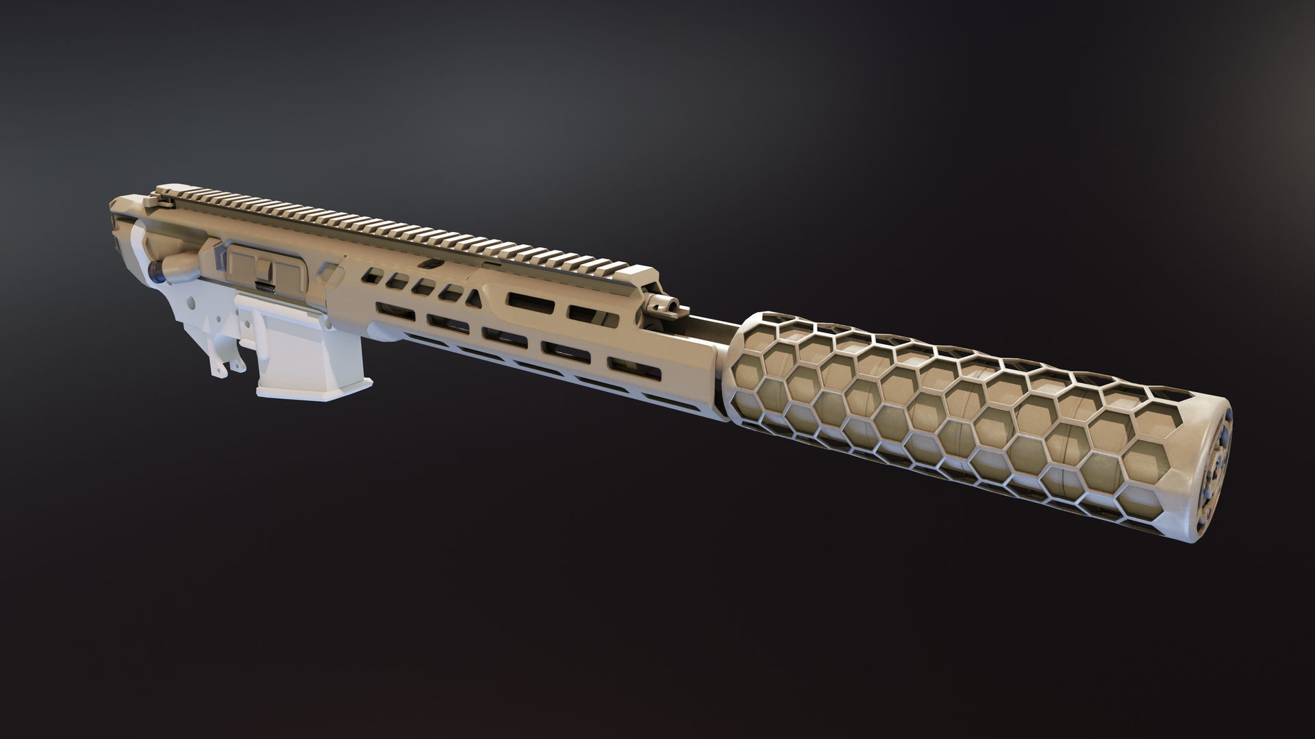SUR300 Upper Receiver Low-poly 3D model_5