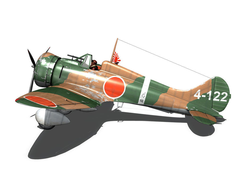 Mitsubishi A5M2 Type96 - Claude 3D model_12