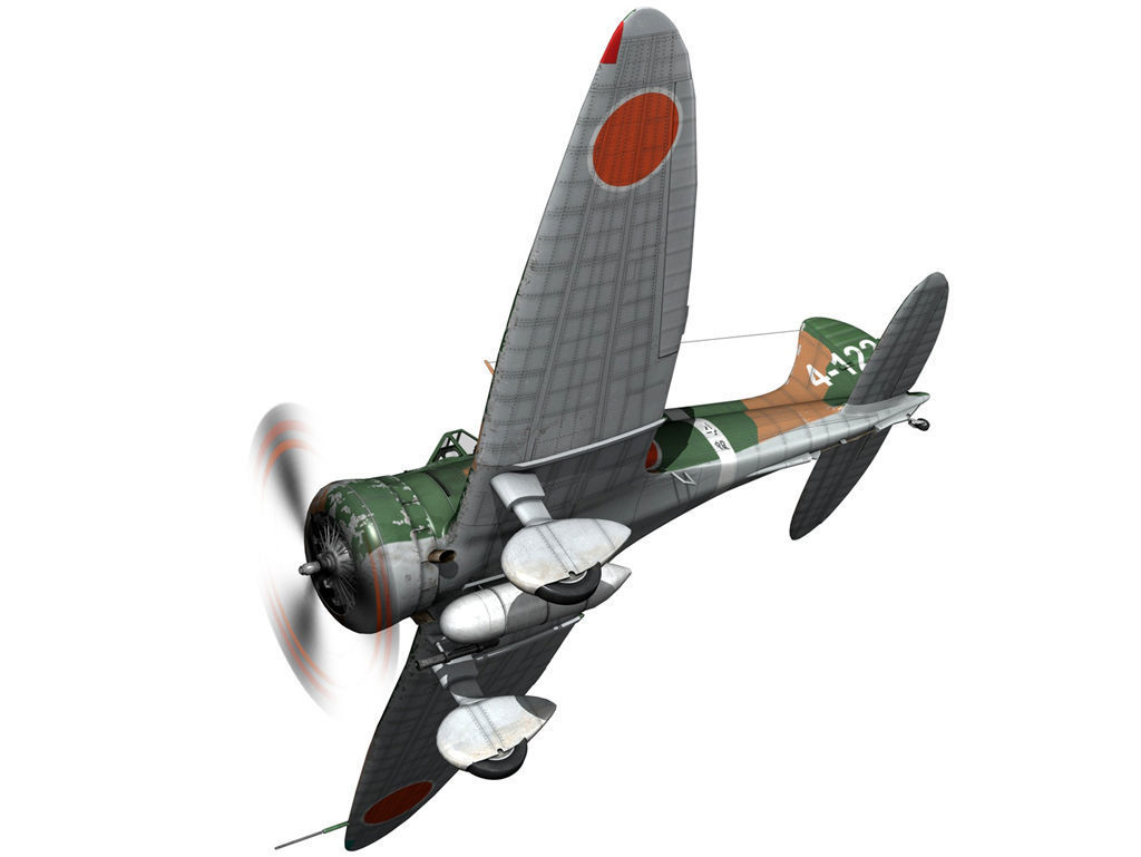 Mitsubishi A5M2 Type96 - Claude 3D model_4