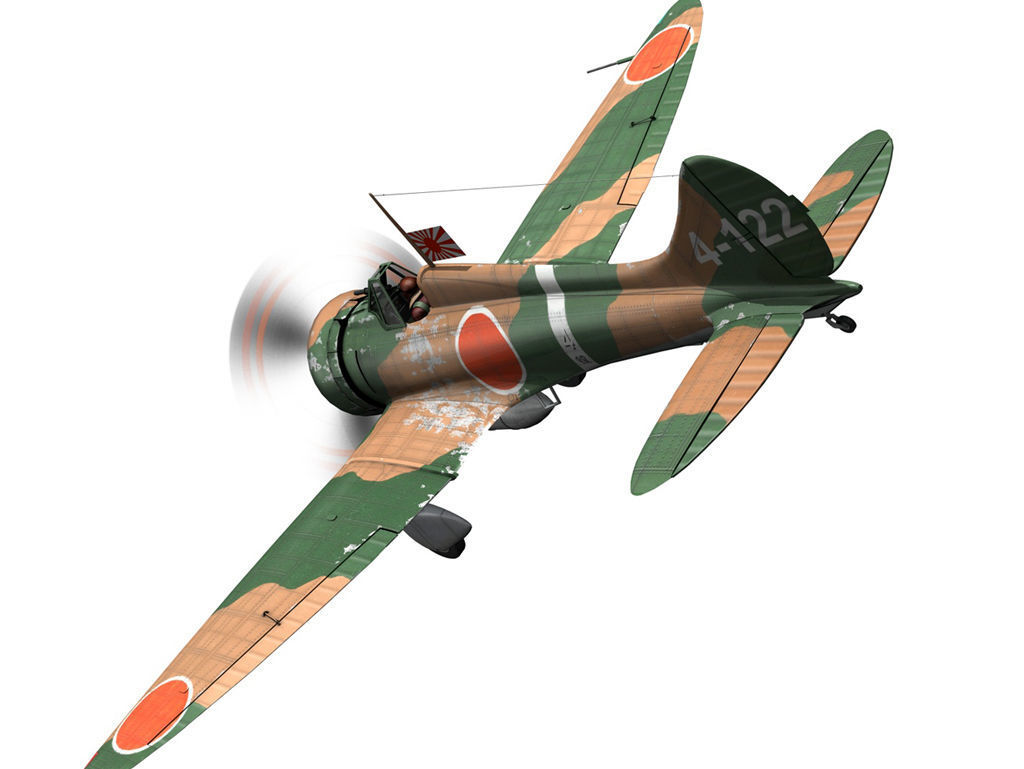 Mitsubishi A5M2 Type96 - Claude 3D model_3