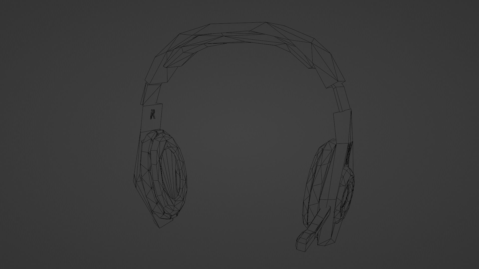 Biohazard gaming headset Low-poly 3D model_22