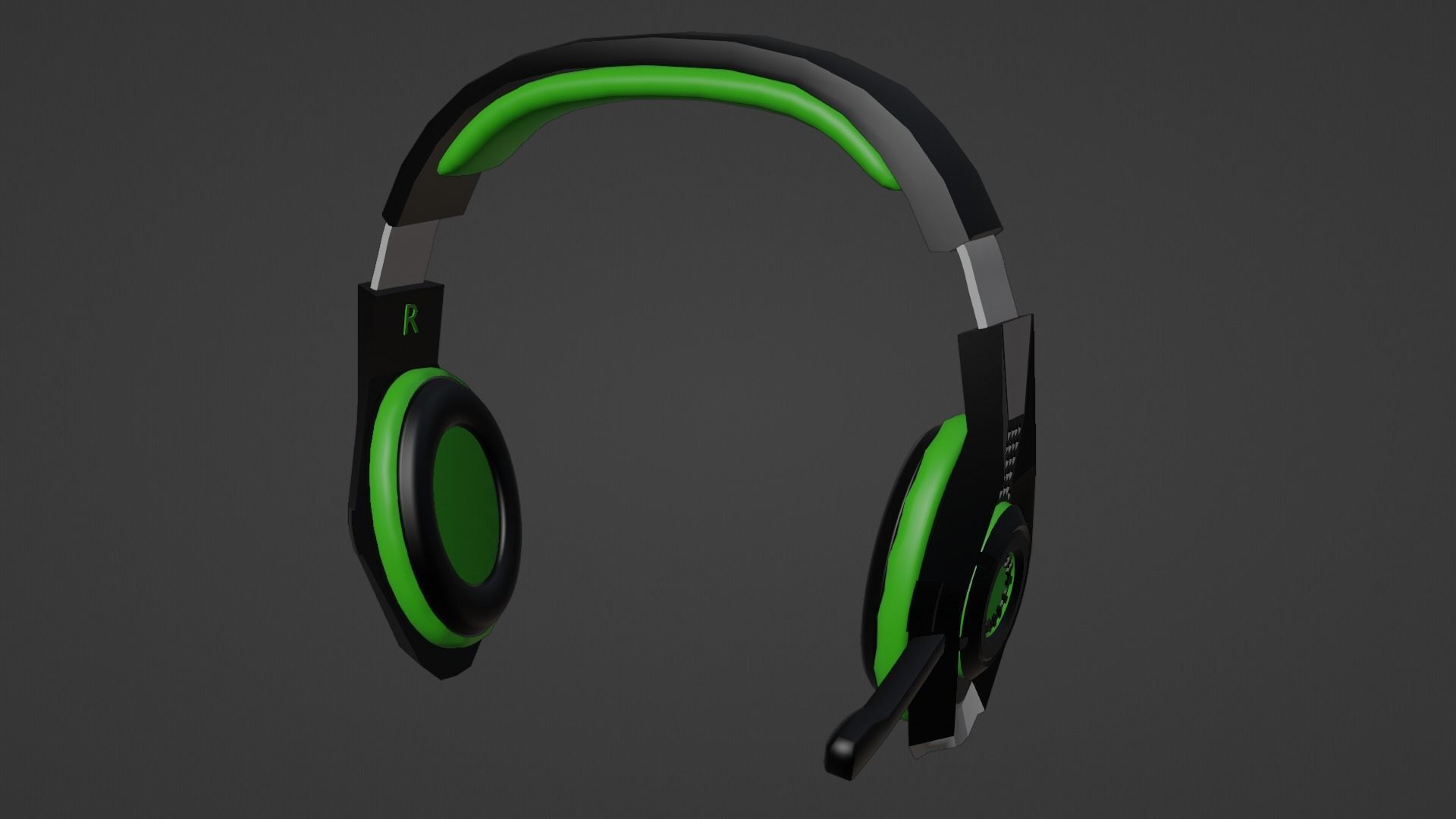 Biohazard gaming headset Low-poly 3D model_12