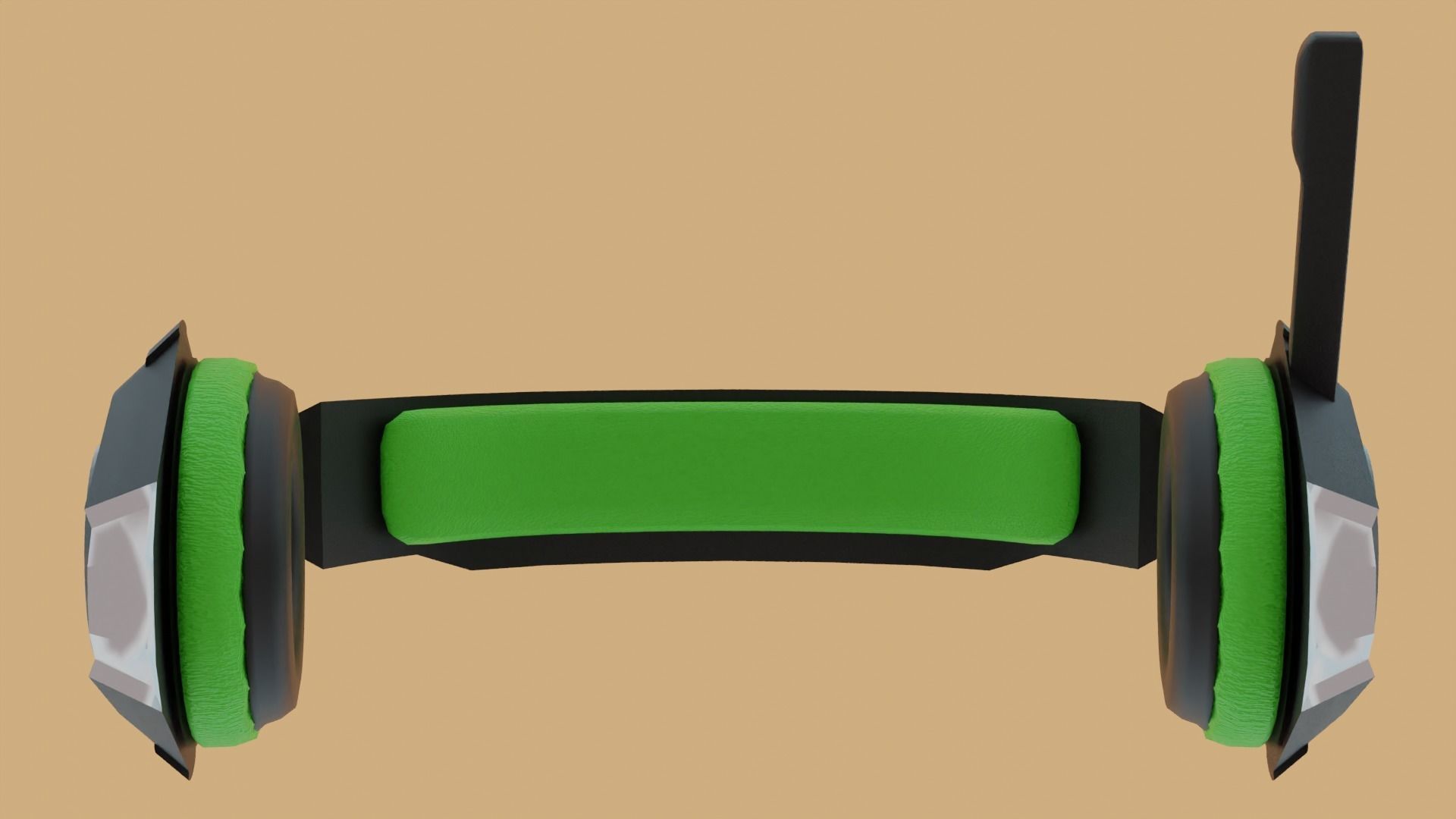 Biohazard gaming headset Low-poly 3D model_8