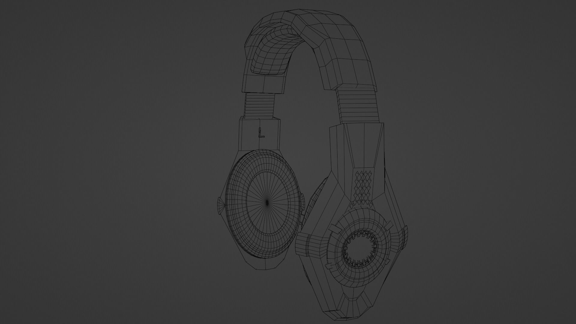 Biohazard gaming headset Low-poly 3D model_17