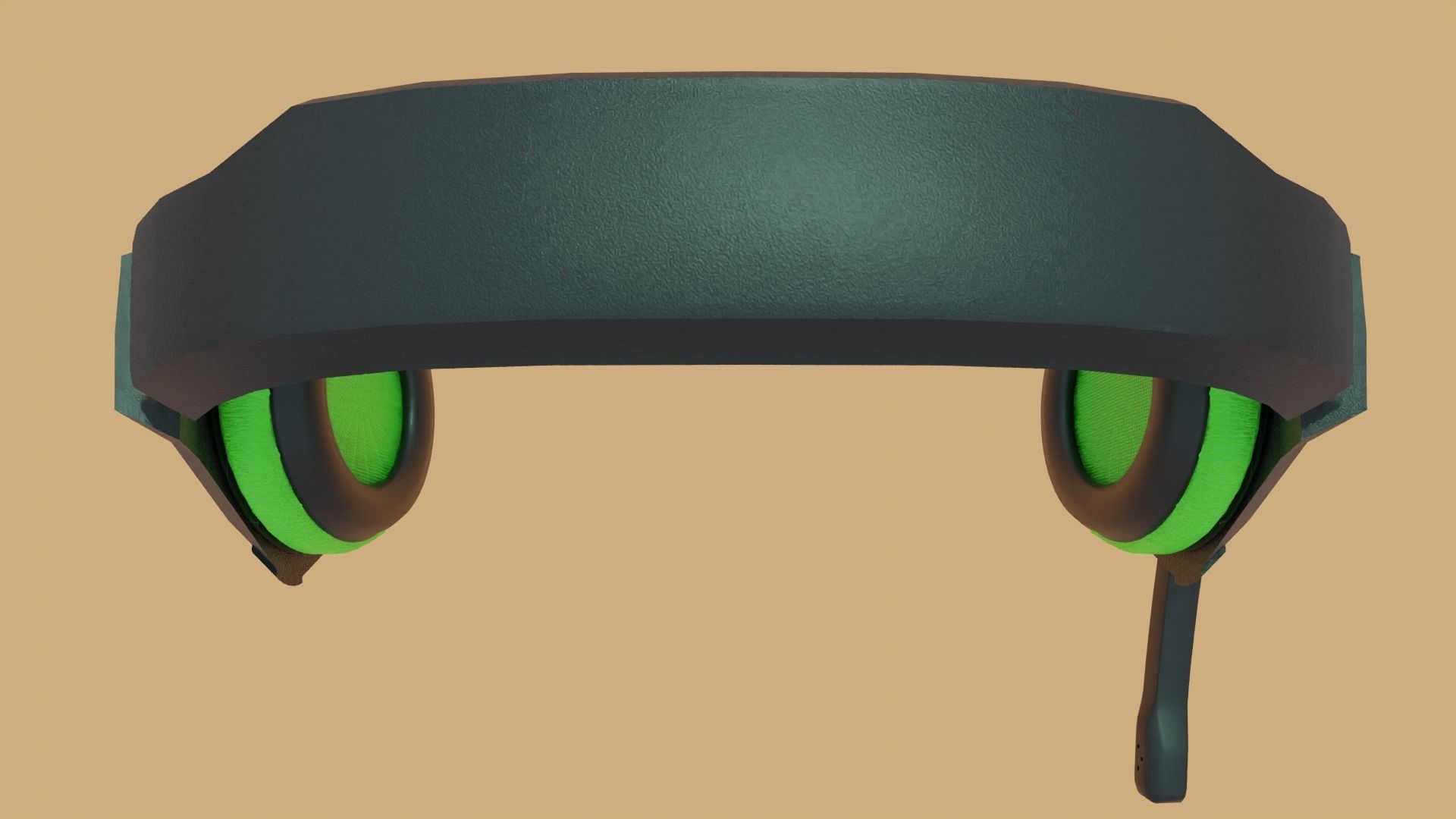 Biohazard gaming headset Low-poly 3D model_7