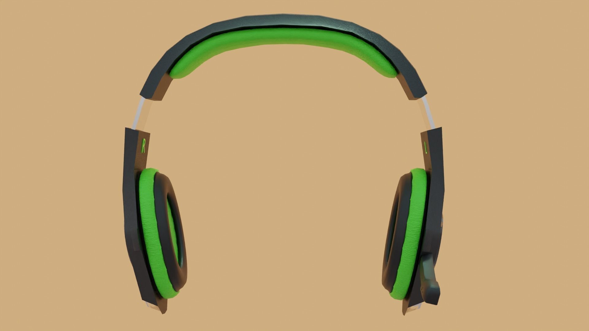 Biohazard gaming headset Low-poly 3D model_3