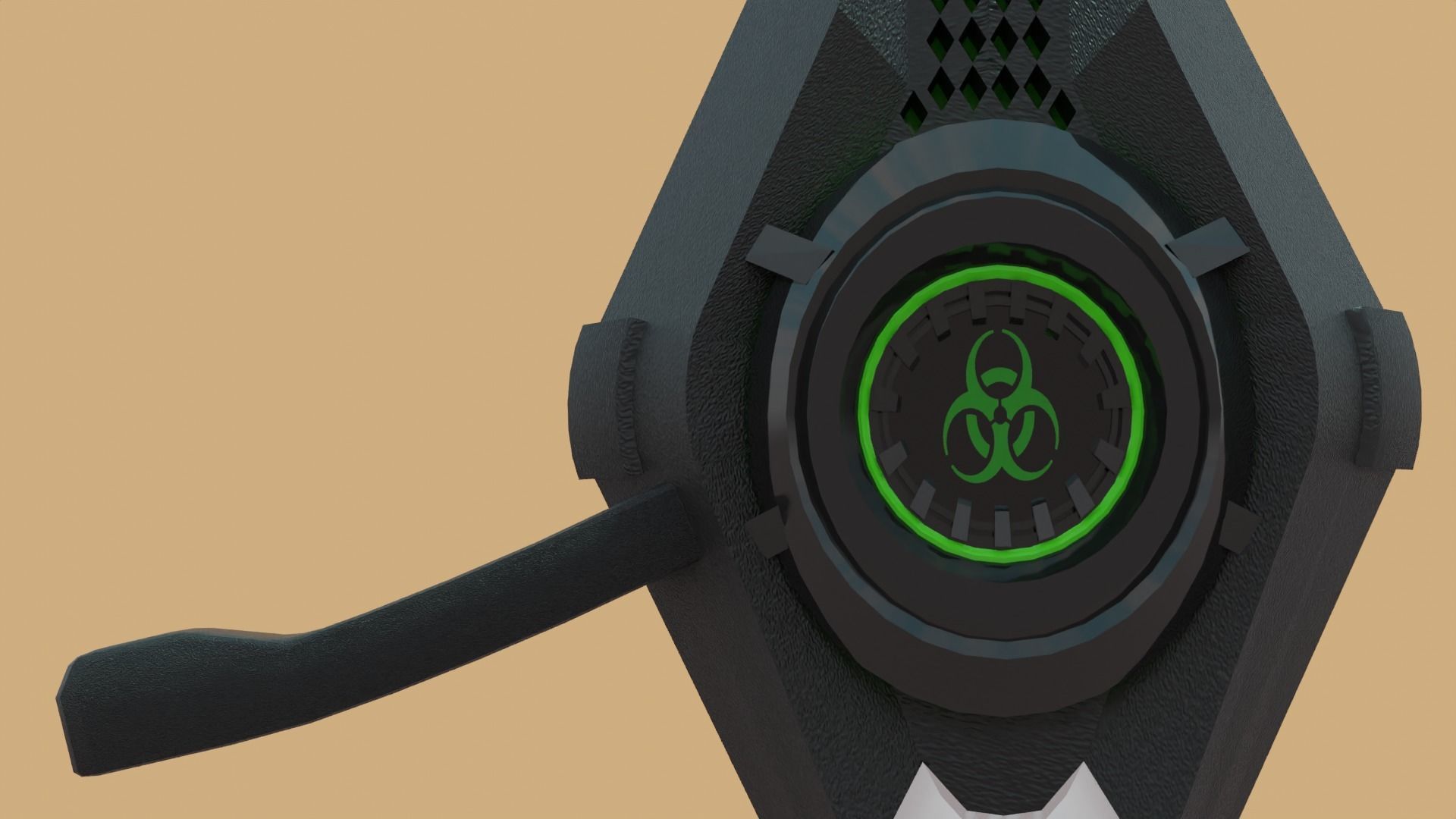 Biohazard gaming headset Low-poly 3D model_9