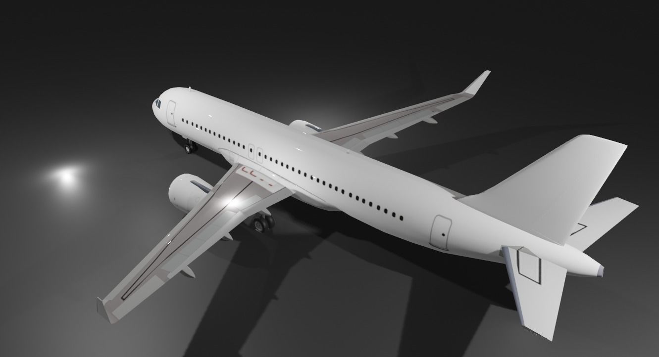 Airbus a320neo  model with generic livery Low-poly 3D model_2