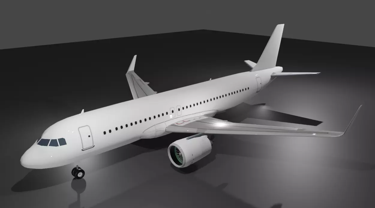 Airbus a320neo  model with generic livery Low-poly 3D model_0