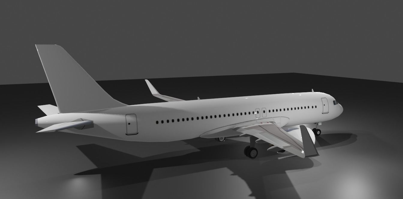 Airbus a320neo  model with generic livery Low-poly 3D model_1