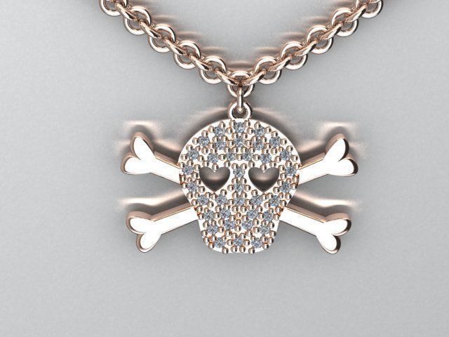 skull pendant 3D print model_2