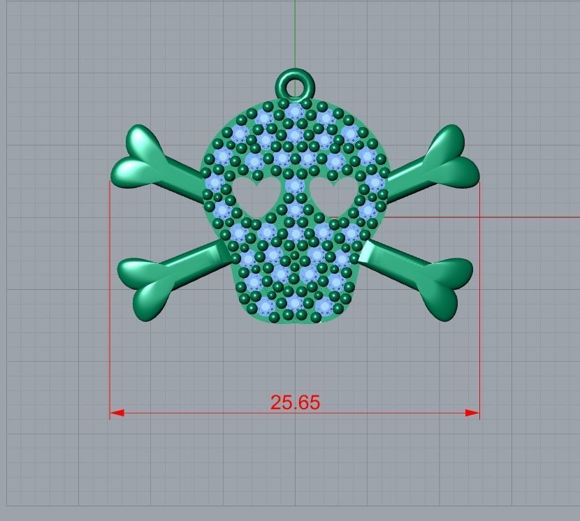 skull pendant 3D print model_7
