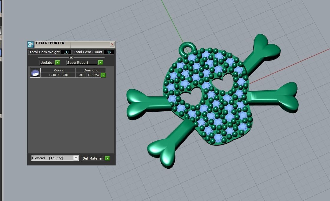 skull pendant 3D print model_4