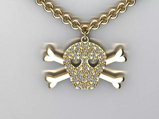 skull pendant 3D print model_0