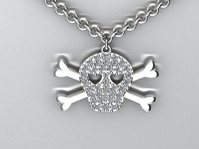 skull pendant 3D print model_1