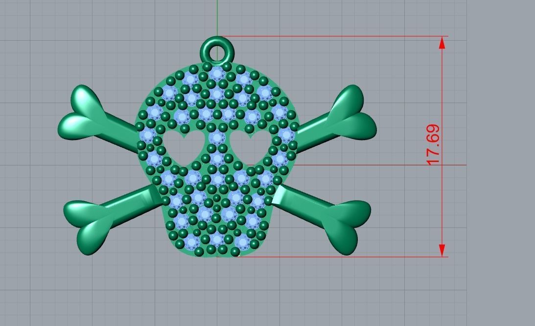 skull pendant 3D print model_6