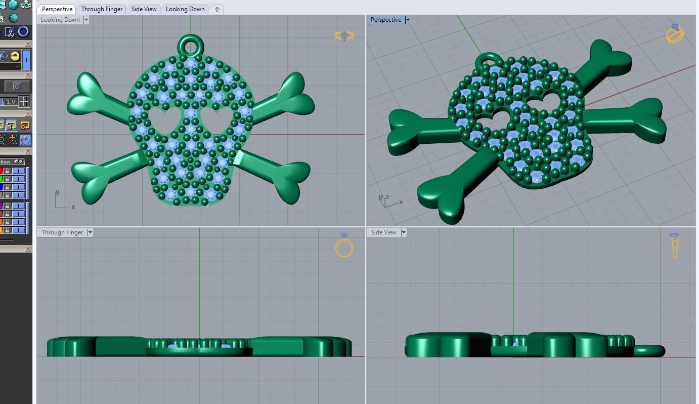 skull pendant 3D print model_3