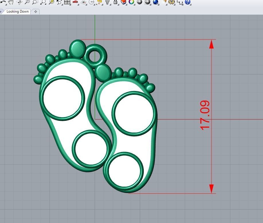 leg pendant 3D print model_5
