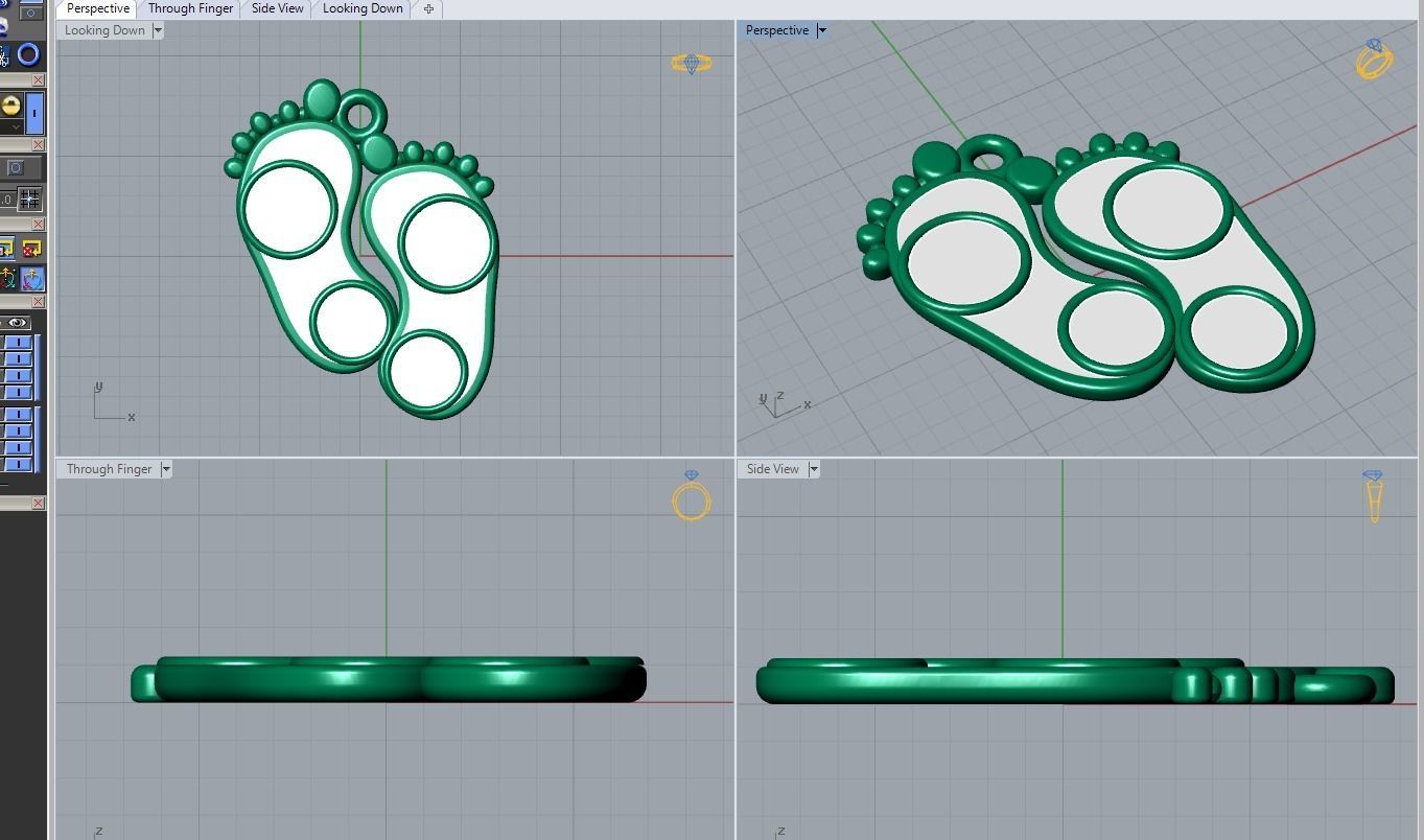leg pendant 3D print model_3
