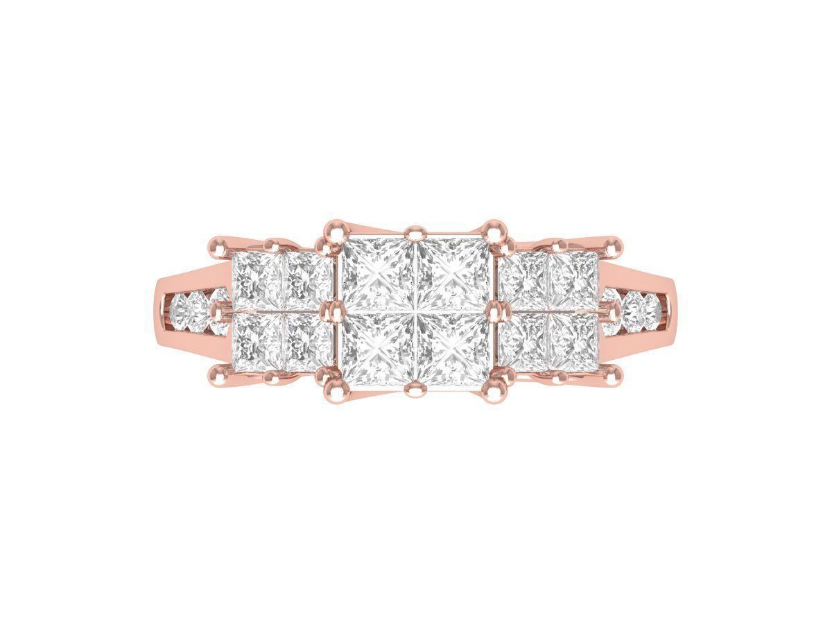 Princess Art Deco Ring 3D print model_1