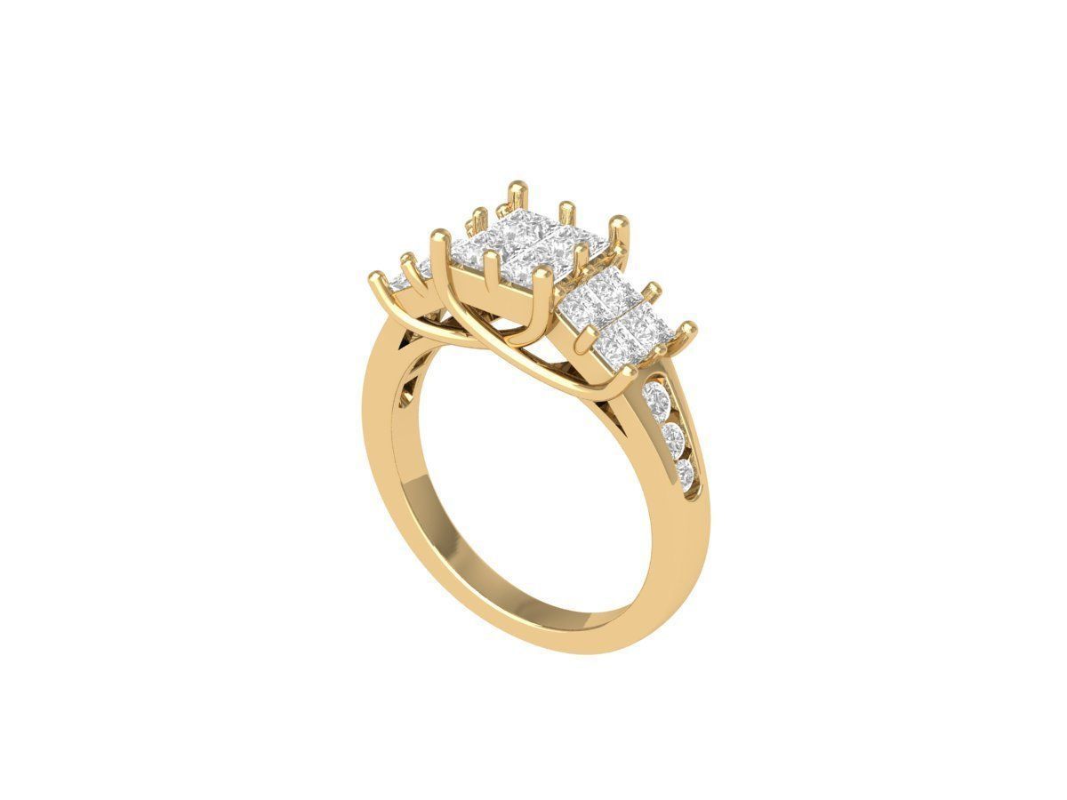 Princess Art Deco Ring 3D print model_3