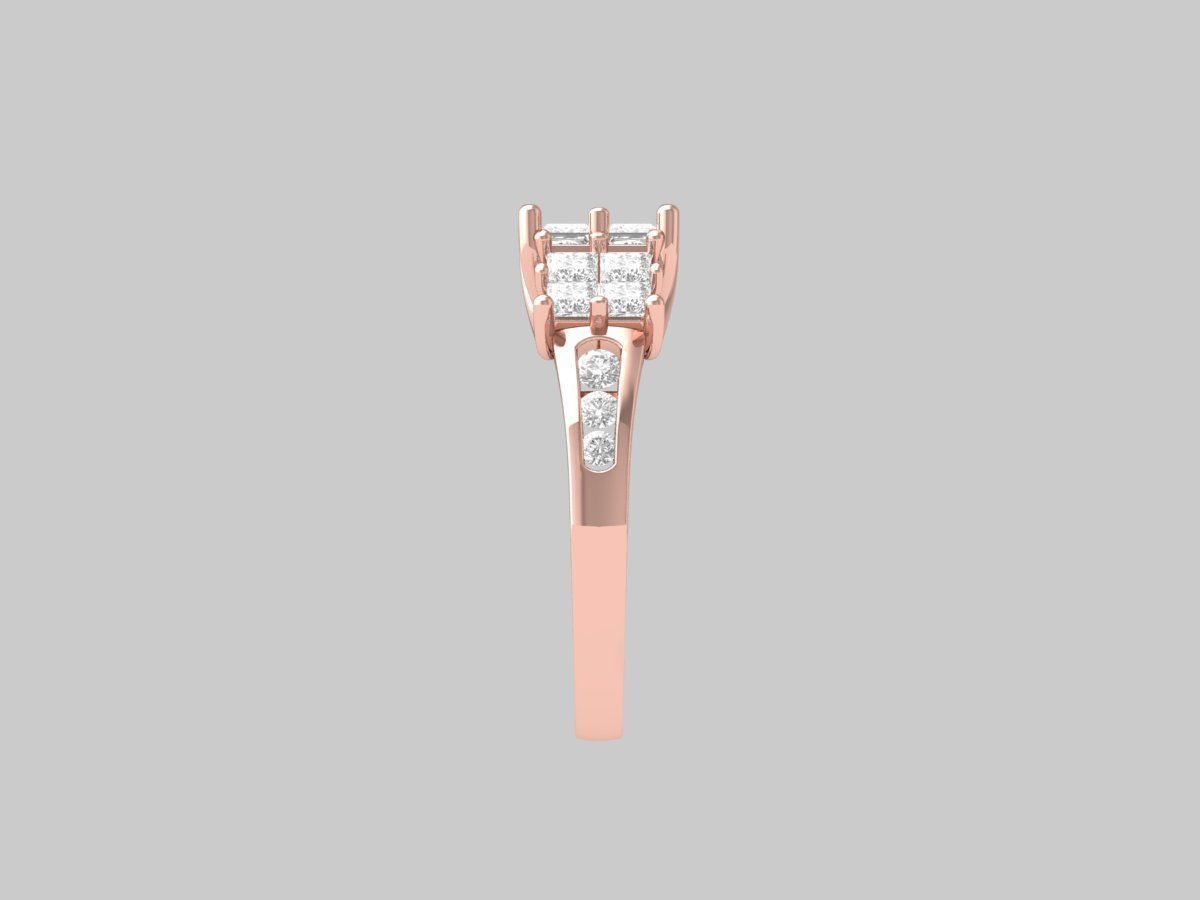 Princess Art Deco Ring 3D print model_11