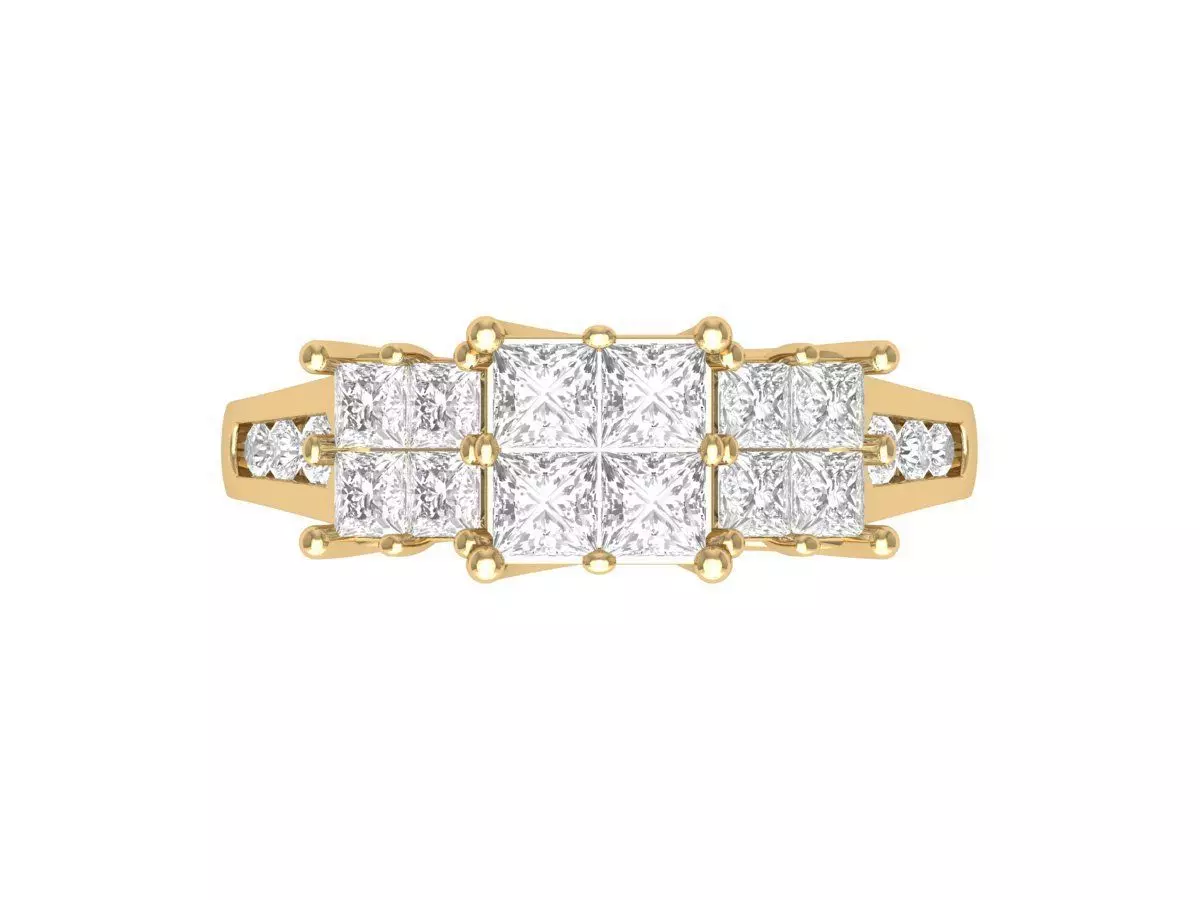 Princess Art Deco Ring 3D print model_0