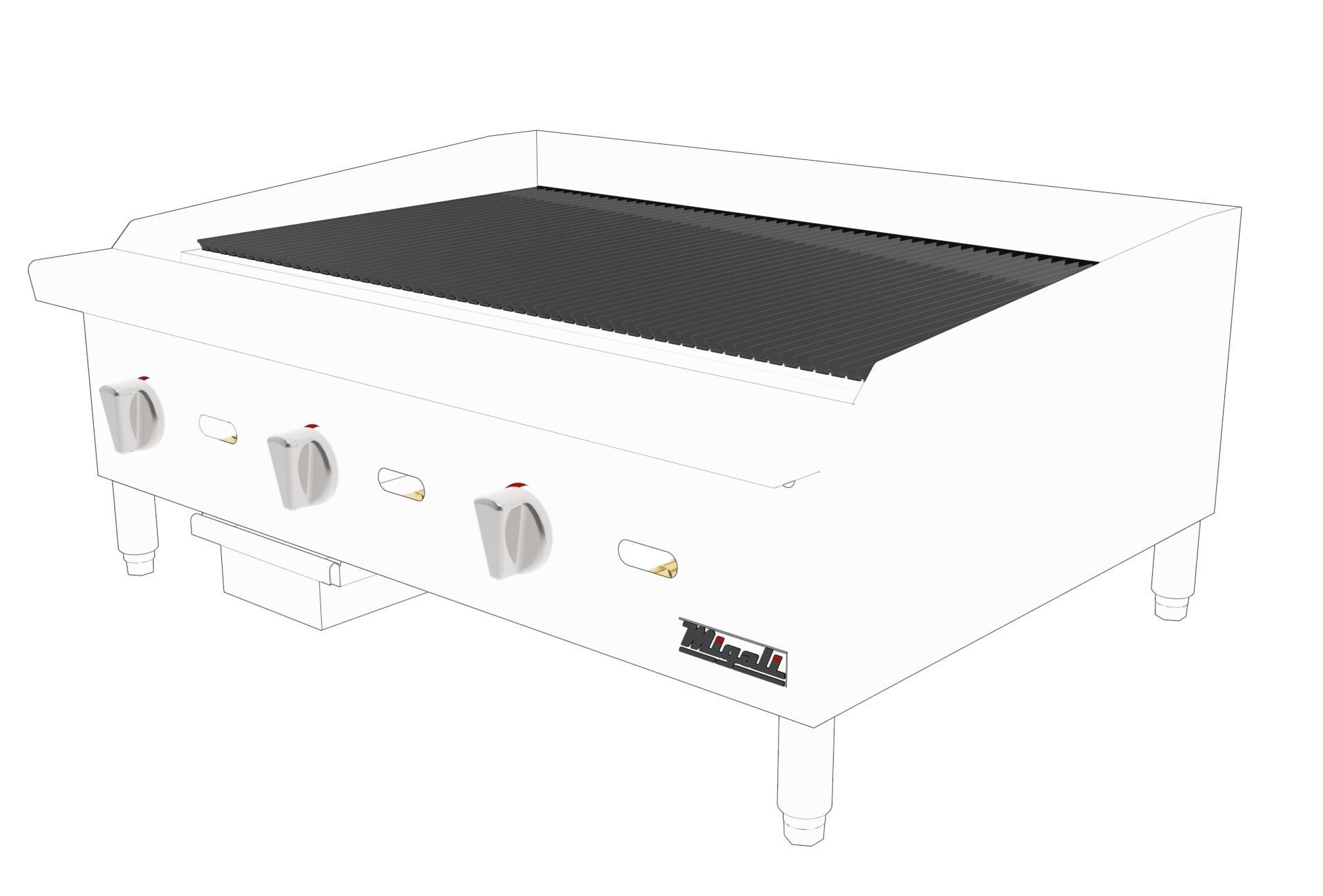 Wide Radiant Broiler 36 in - 105000 BTU 3D model_5