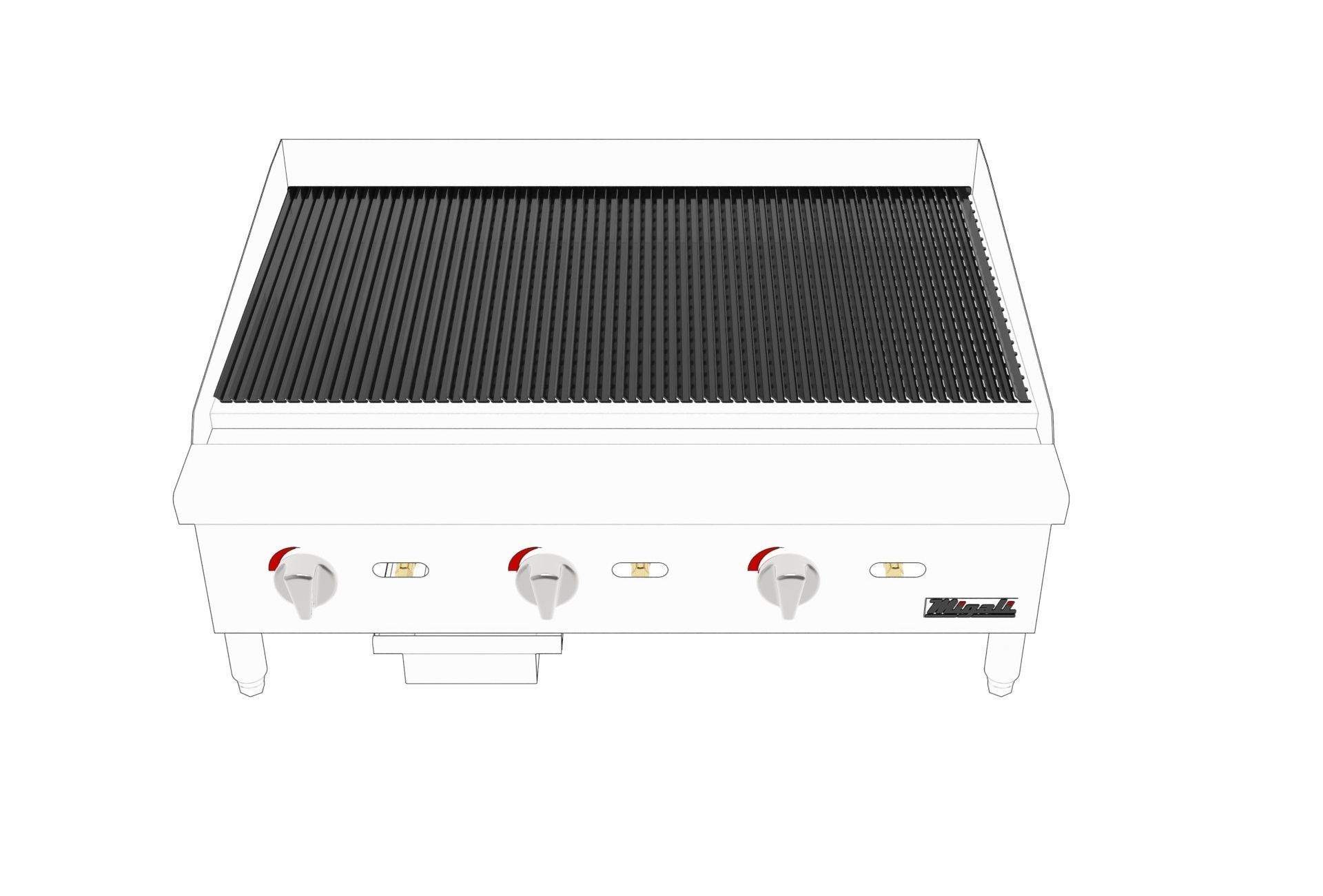 Wide Radiant Broiler 36 in - 105000 BTU 3D model_8