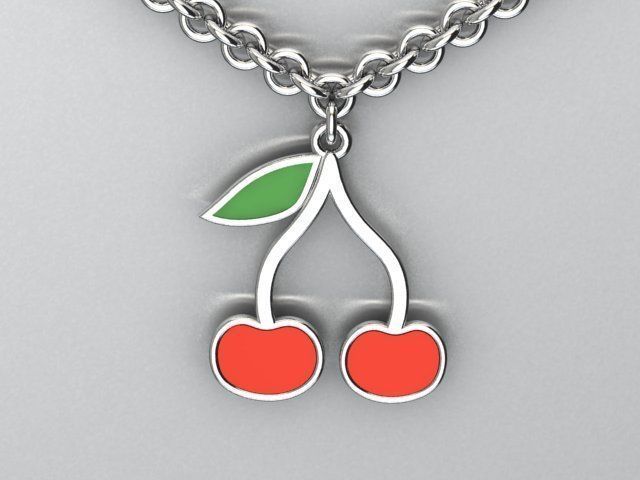 cherry pendant 3D print model_1