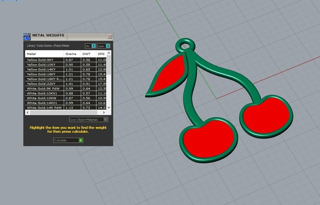 cherry pendant 3D print model_4