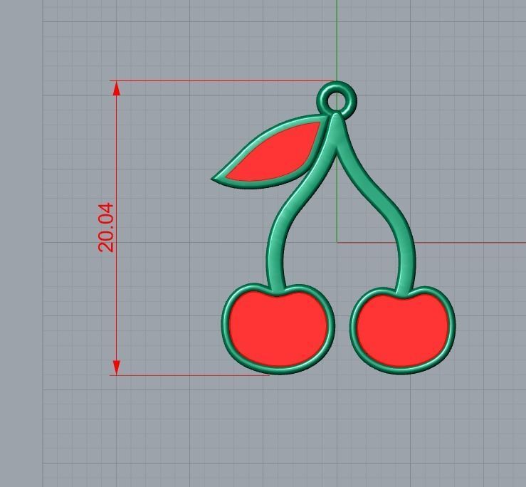 cherry pendant 3D print model_5
